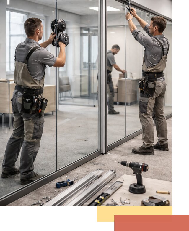 Стеклянные офисные перегородки под ключ в Нягани