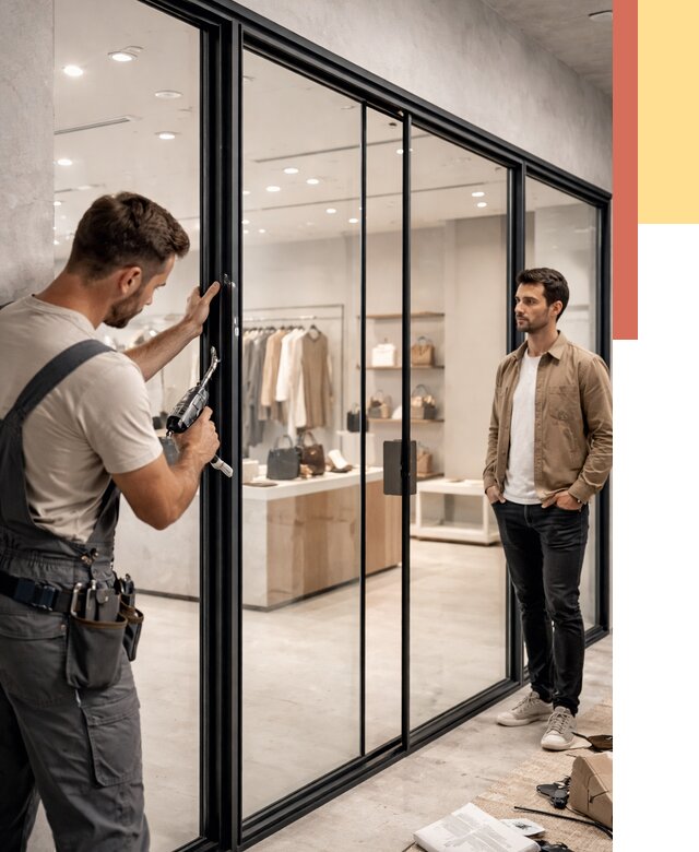 Стеклянные перегородки для магазинов в Нягани от 8353 руб. под ключ | ОТДЕЛОЧНИК-Нга