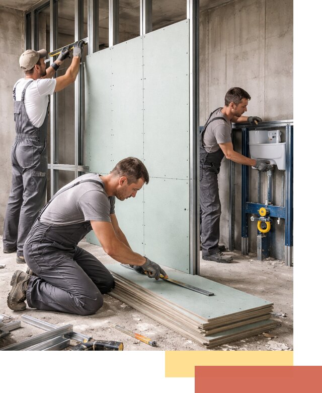 Монтаж и ремонт сантехнических перегородок в Нягани