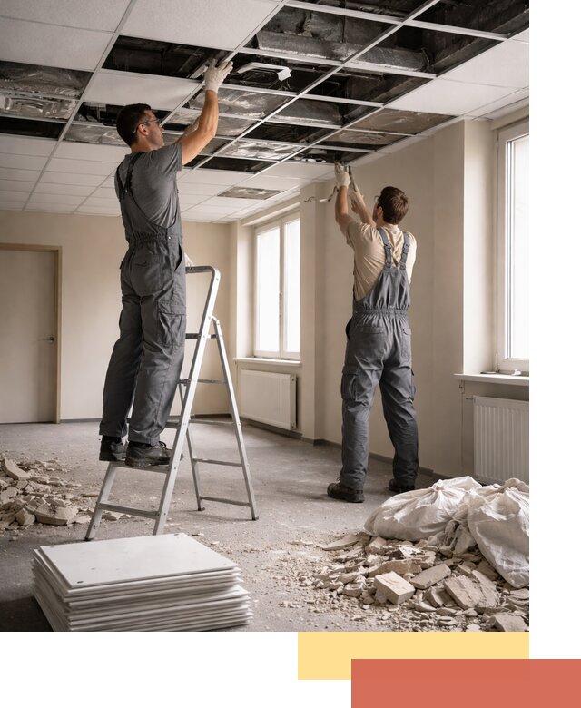 Демонтаж потолков Армстронг профессионально в Нягани