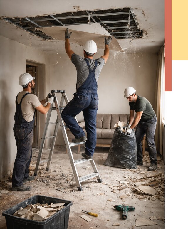 Демонтаж гипсокартонного потолка в Нягани от 428 руб. за м2 — ОТДЕЛОЧНИК-Нга