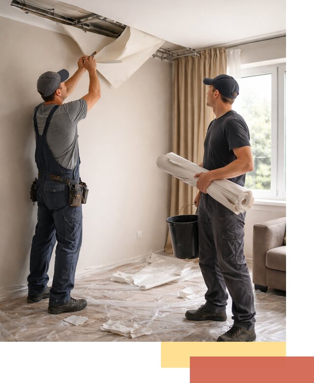 Демонтаж натяжного потолка в Нягани быстро и аккуратно