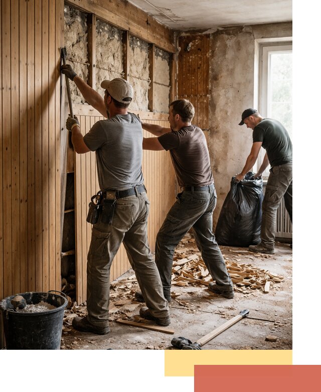 Демонтаж вагонки и вывоз материалов в Нягани