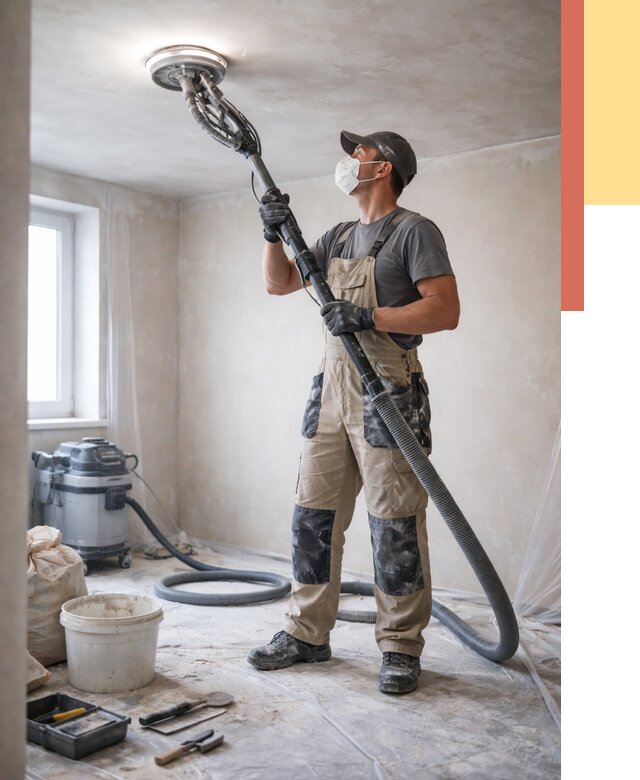 Шлифовка потолка в Нягани от 3565 руб. — услуги шлифования потолка | ОТДЕЛОЧНИК-Нга