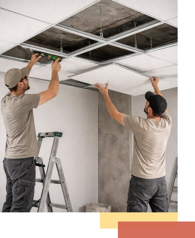 Монтаж потолка Армстронг под ключ в Нягани