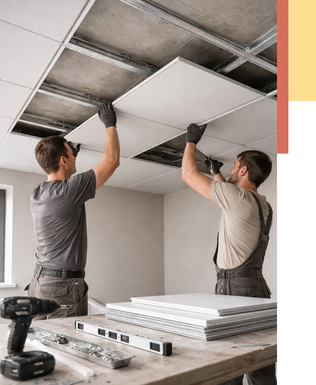 Монтаж кассетного потолка в Нягани от 4584 руб/м2 — установка и сборка | ОТДЕЛОЧНИК-Нга