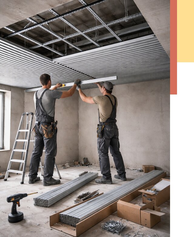 Монтаж реечного потолка в Нягани от 4584 руб. под ключ | ОТДЕЛОЧНИК-Нга