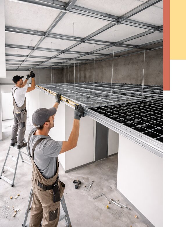 Монтаж потолка грильято в Нягани от 458 руб./м² — быстрая сборка под ключ | ОТДЕЛОЧНИК-Нга