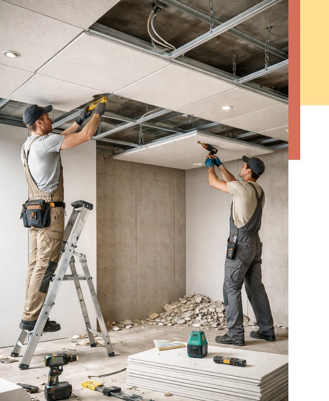 Монтаж акустического потолка в Нягани от 6621 руб/м2 — быстро и недорого | ОТДЕЛОЧНИК-Нга