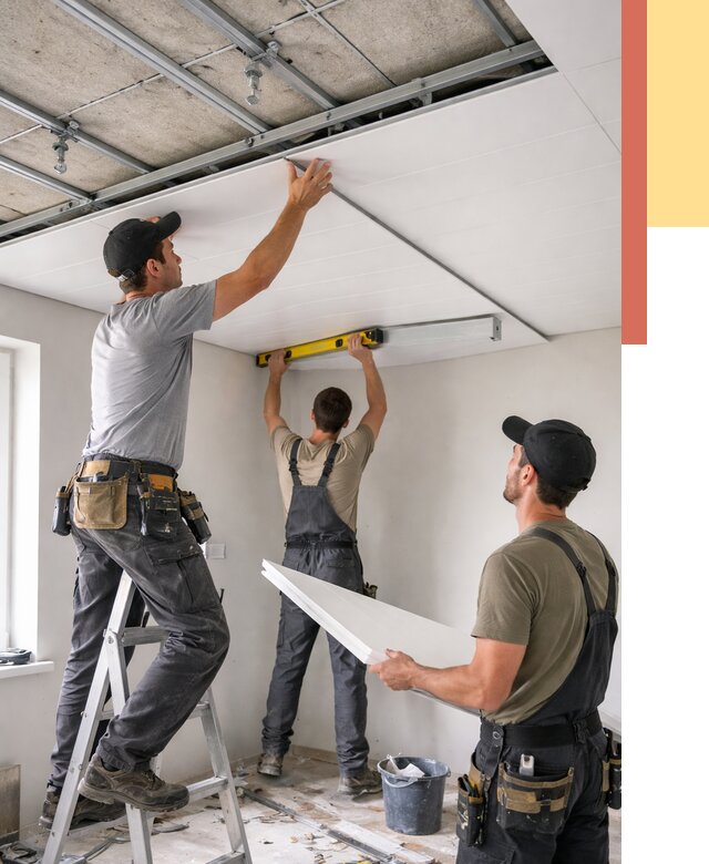 Монтаж потолка из ПВХ панелей в Нягани от 3565 руб./м2 — быстро и недорого | ОТДЕЛОЧНИК-Нга