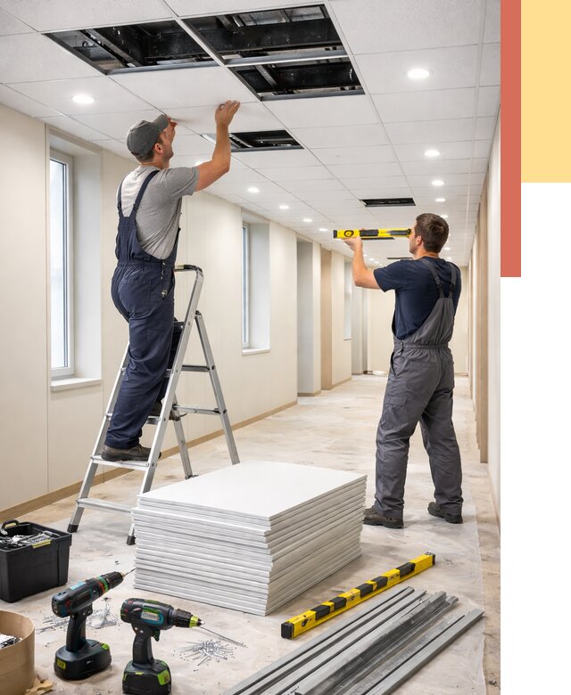 Ремонт потолка Армстронг в Нягани от 4584 руб. — быстро и недорого | ОТДЕЛОЧНИК-Нга