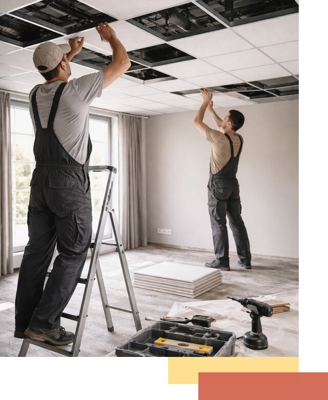 Замена плит подвесного потолка в Нягани быстро и качественно