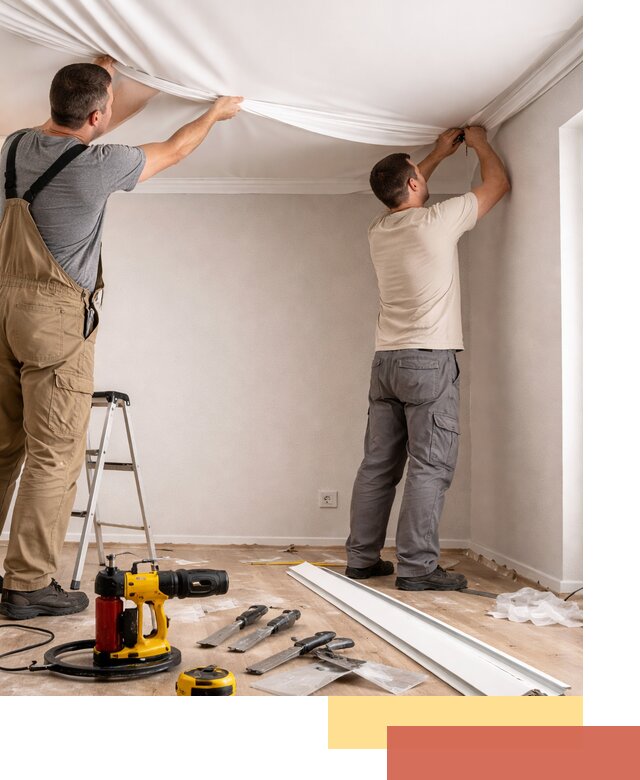 Монтаж ПВХ натяжного потолка в Нягани качественно и быстро