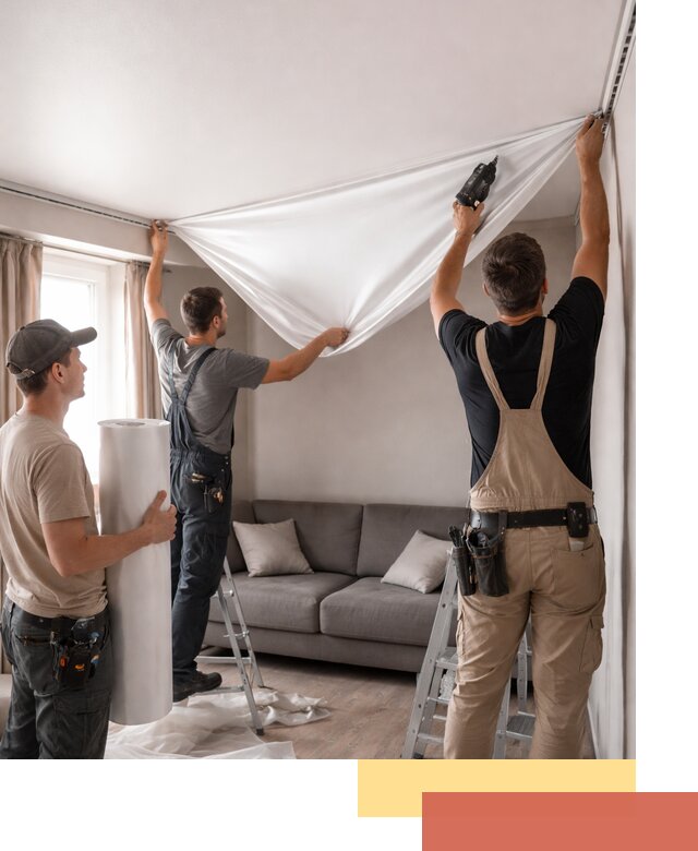 Монтаж сатинового натяжного потолка в Нягани качественно и быстро