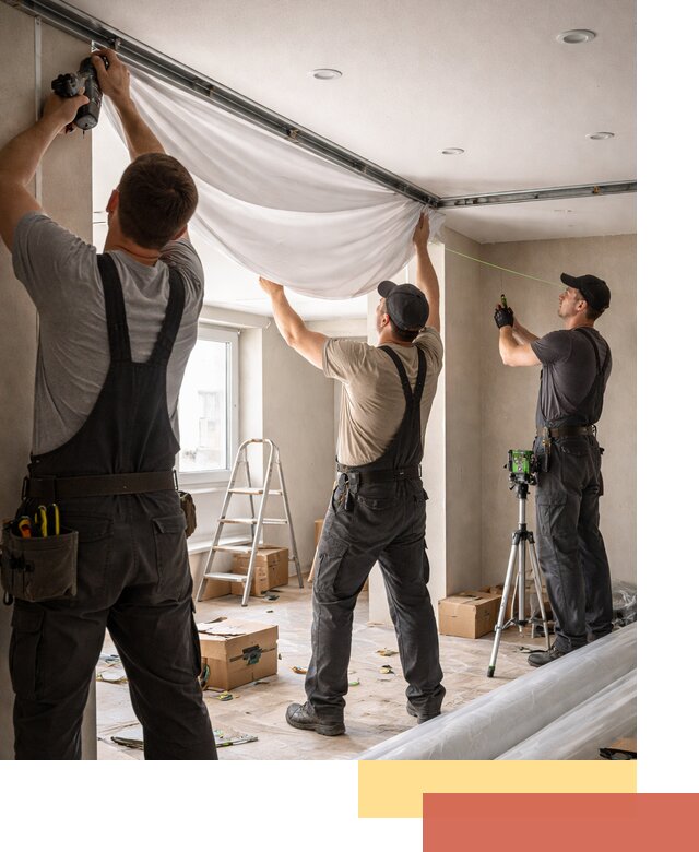 Монтаж парящего натяжного потолка под ключ в Нягани