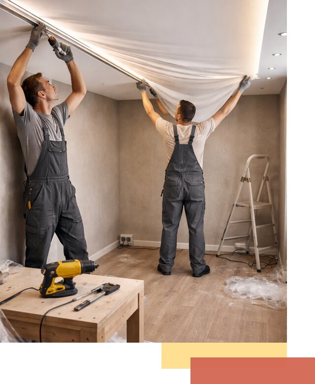 Монтаж натяжного потолка с подсветкой в Нягани цена и сроки