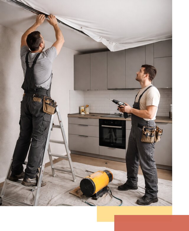 Монтаж натяжного потолка на кухне в Нягани