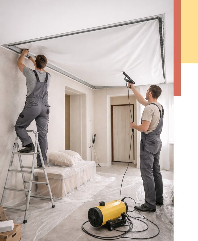 Монтаж натяжного потолка в прихожей в Нягани от 2699 руб. под ключ | ОТДЕЛОЧНИК-Нга