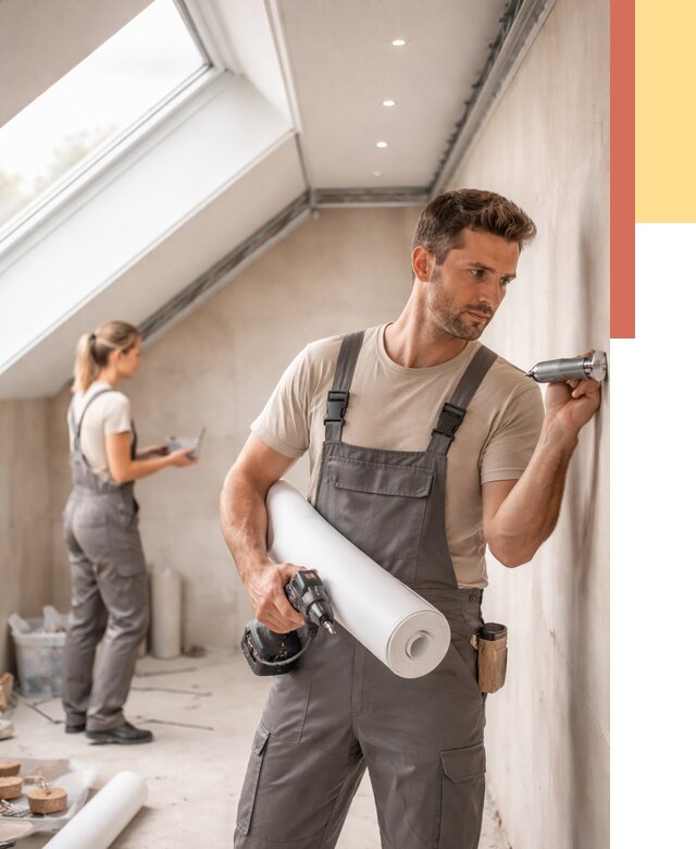 Монтаж натяжного потолка на мансарде в Нягани от 3565 руб. | ОТДЕЛОЧНИК-Нга