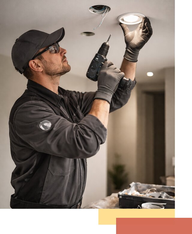 Установка точечных светильников в натяжной потолок в Нягани