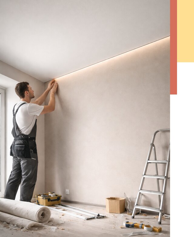 Теневые натяжные потолки в Нягани от 8353 руб. под ключ | ОТДЕЛОЧНИК-Нга