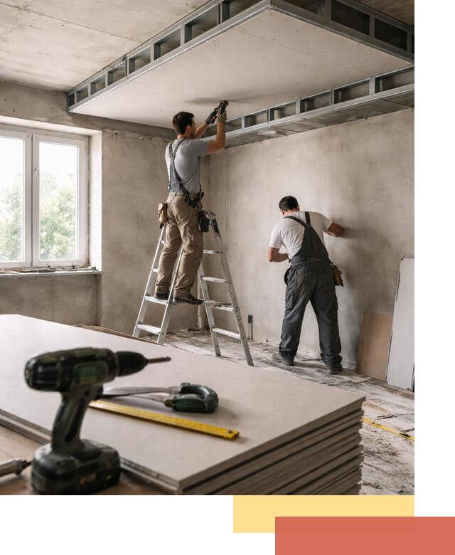 Двухуровневый потолок из гипсокартона в Нягани