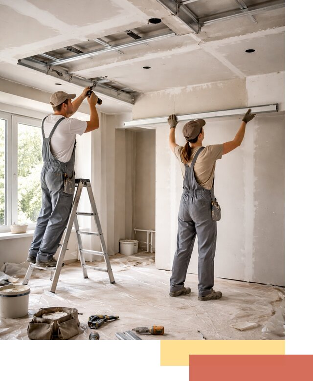 Монтаж многоуровневого потолка из гипсокартона в Нягани