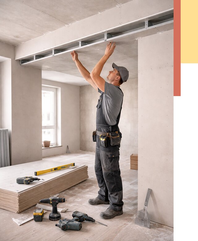 Потолок из гипсокартона с нишей в Нягани от 1273 руб. под ключ | ОТДЕЛОЧНИК-Нга