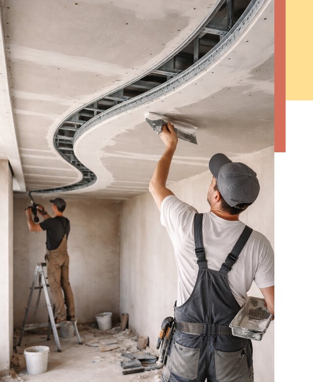 Криволинейный потолок из гипсокартона в Нягани от 2139 руб./м2 | ОТДЕЛОЧНИК-Нга