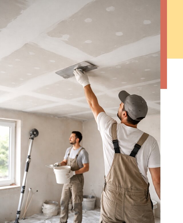 Шпаклевка потолка из гипсокартона в Нягани от 3260 руб./м2 — услуги под ключ | ОТДЕЛОЧНИК-Нга