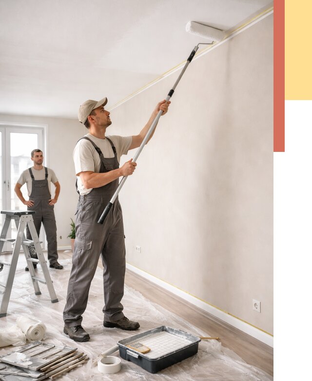 Покраска потолка из гипсокартона в Нягани от 4584 руб./м2 — услуги под ключ | ОТДЕЛОЧНИК-Нга