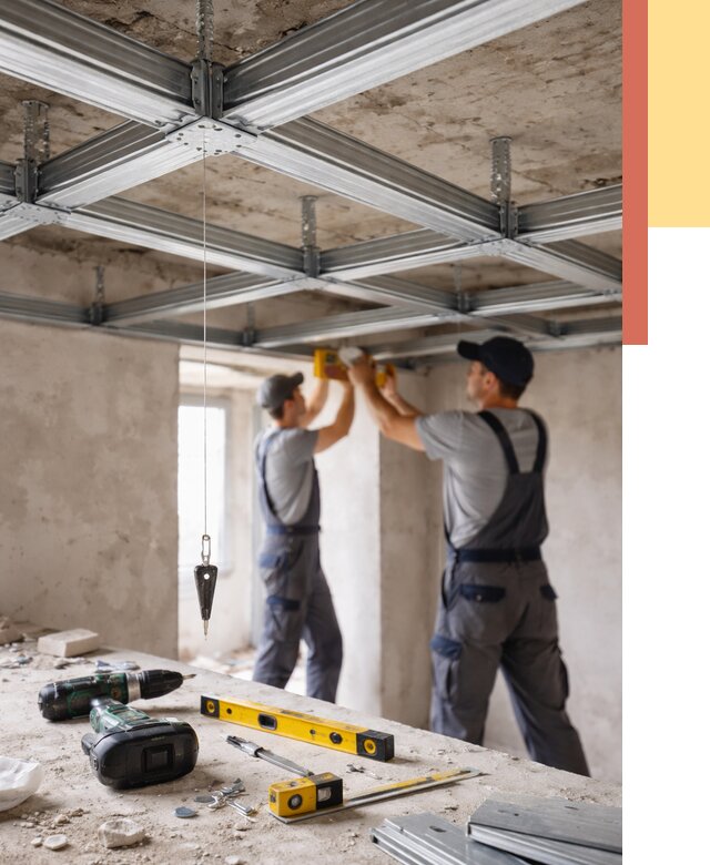 Монтаж каркаса потолка из профиля в Нягани от 4584 руб. — услуги ОТДЕЛОЧНИК-Нга