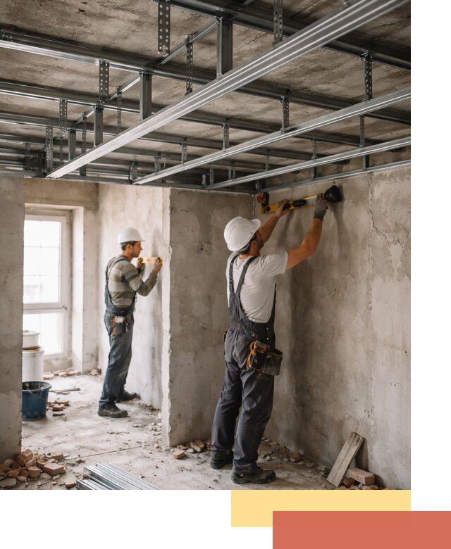 Монтаж каркаса потолка из профильного профиля в Нягани