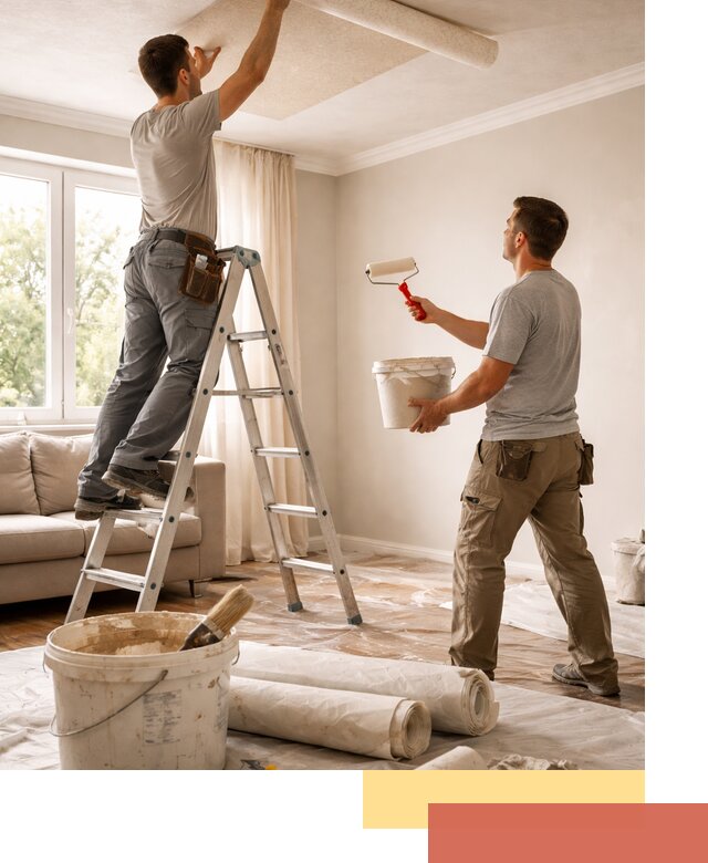 Поклейка обоев на потолок в Нягани — качественно и быстро