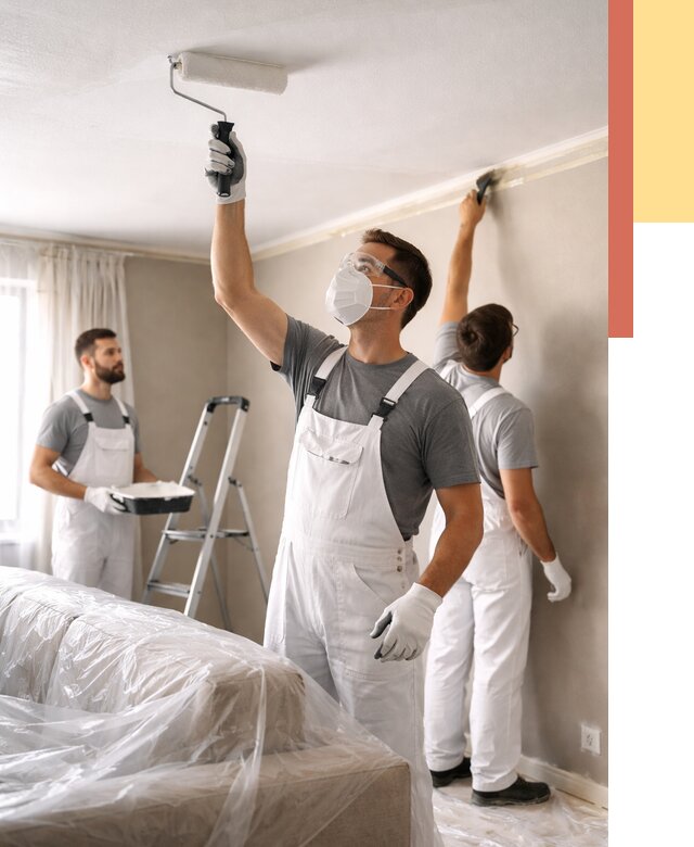 Покраска потолка водоэмельсионной краской в Нягани от 2241 руб/м² — услуги под ключ | ОТДЕЛОЧНИК-Нга