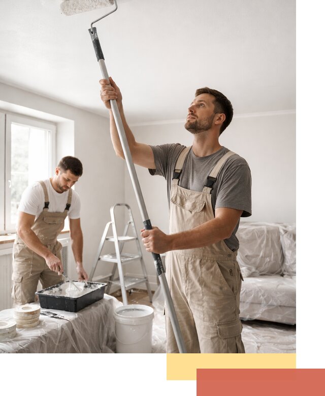 Покраска потолка водоэмульсионной краской в Нягани