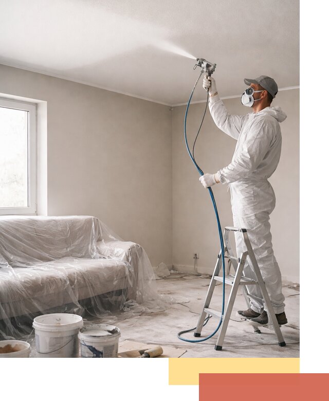 Покраска потолка краскопультом в Нягани быстро и качественно