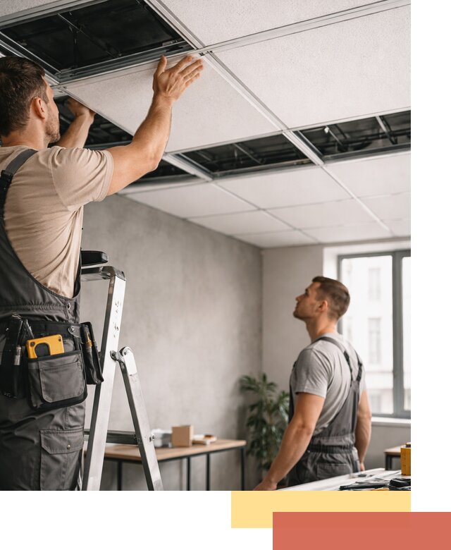 Монтаж потолочной плитки в Нягани качественно и в срок