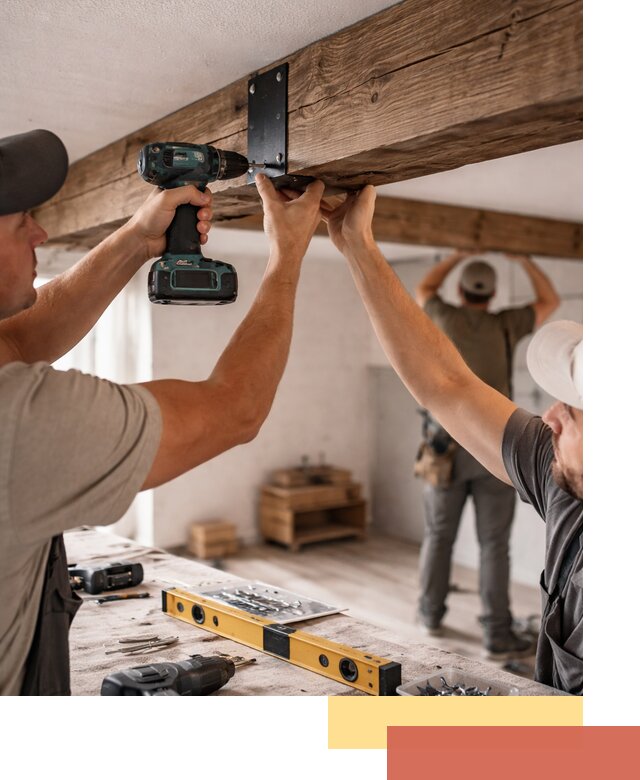 Монтаж декоративных потолочных балок в Нягани