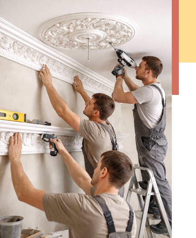 Монтаж лепнины на потолок в Нягани от 3260 руб. быстро и недорого | ОТДЕЛОЧНИК-Нга