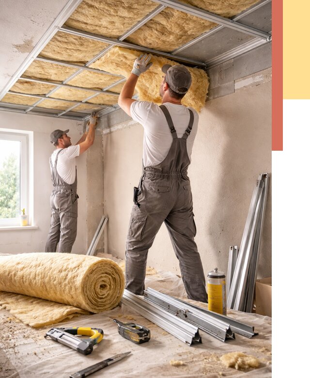 Утепление потолка в Нягани от 7334 руб/м2 — недорого, быстро, под ключ | ОТДЕЛОЧНИК-Нга