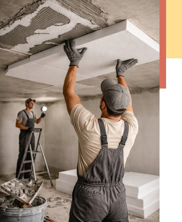 Утепление потолка пенопластом в Нягани от 4584 руб/м2 — недорого и быстро | ОТДЕЛОЧНИК-Нга