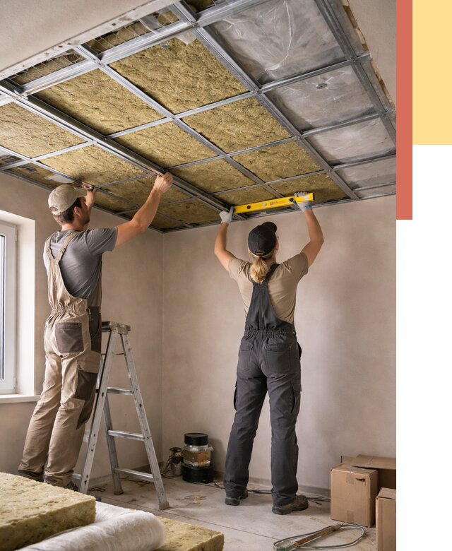 Шумоизоляция потолка в Нягани от 1273 руб. под ключ — услуги ОТДЕЛОЧНИК-Нга